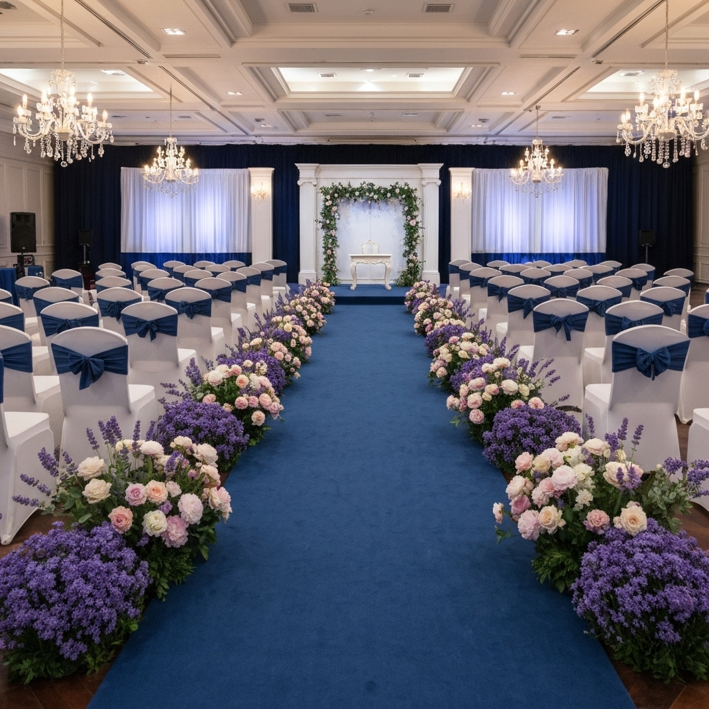 Elegant wedding and event planning setup with beautiful decorations and professional coordination